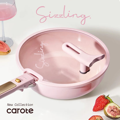 20Pcs Ceramic Cookware Set Stand-Up Lid with Detachable Handle Set, Non Stick Pots and Pans Set Non Toxic, PFAS Free