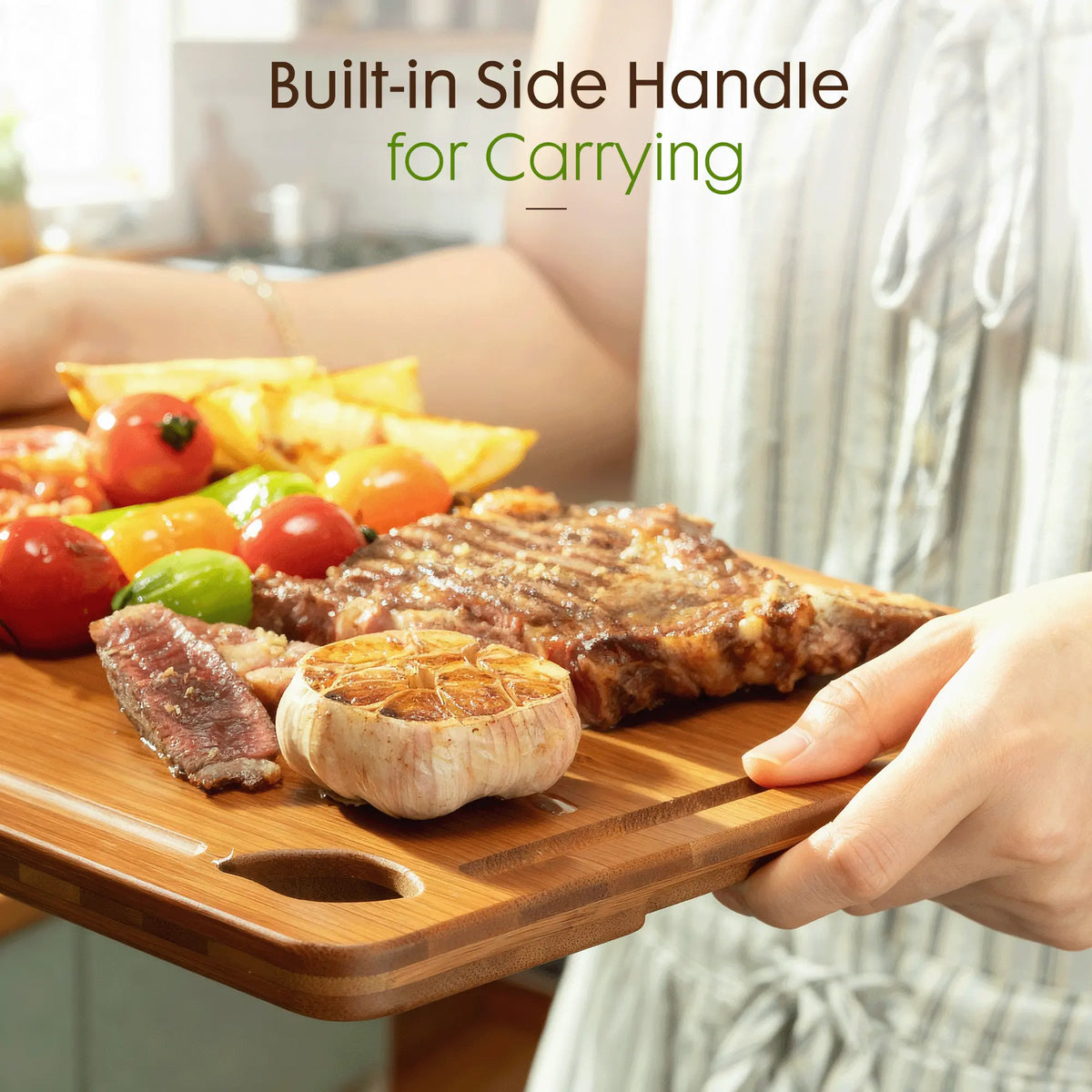 4-Piece Bamboo Cutting Board Set with Holder