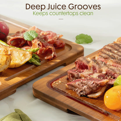 4-Piece Bamboo Cutting Board Set with Holder