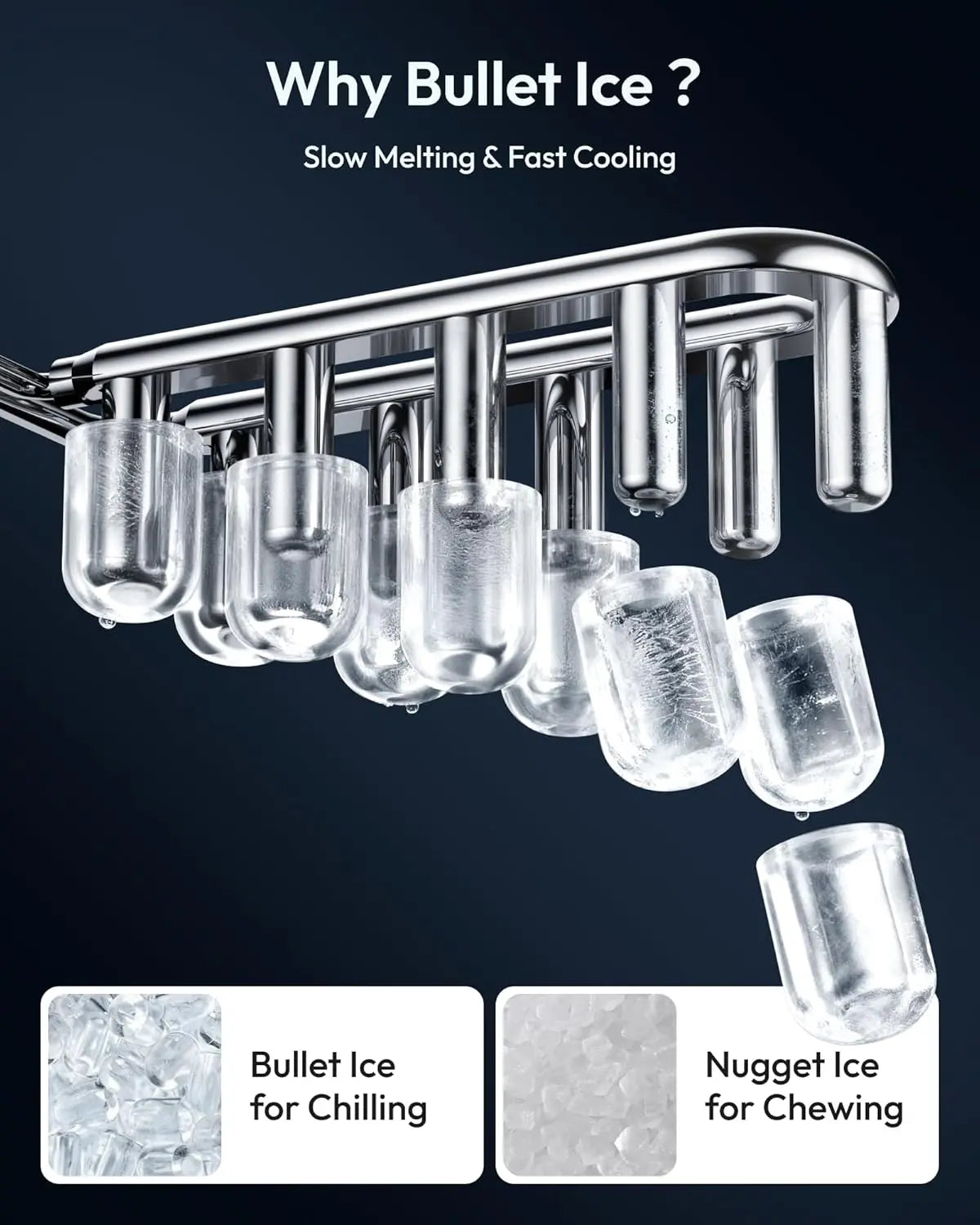 Self-Cleaning Portable Ice Maker, Produces 9 Ice Cubes in 6 Mins, 26 Lbs Ice Per 24 Hours, Ideal for Home, Kitchen, Camping & RV Use