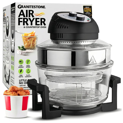16 Quart Extra Large Oil-Less Air Fryer - Healthier, Crispier Cooking