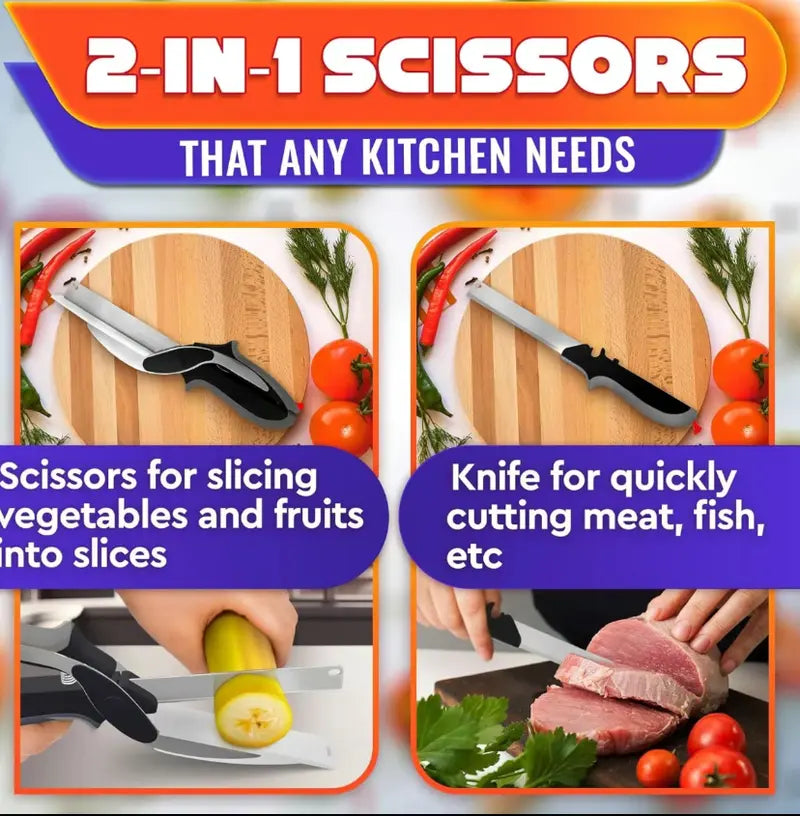2 in 1 Kitchen Scissors for Food